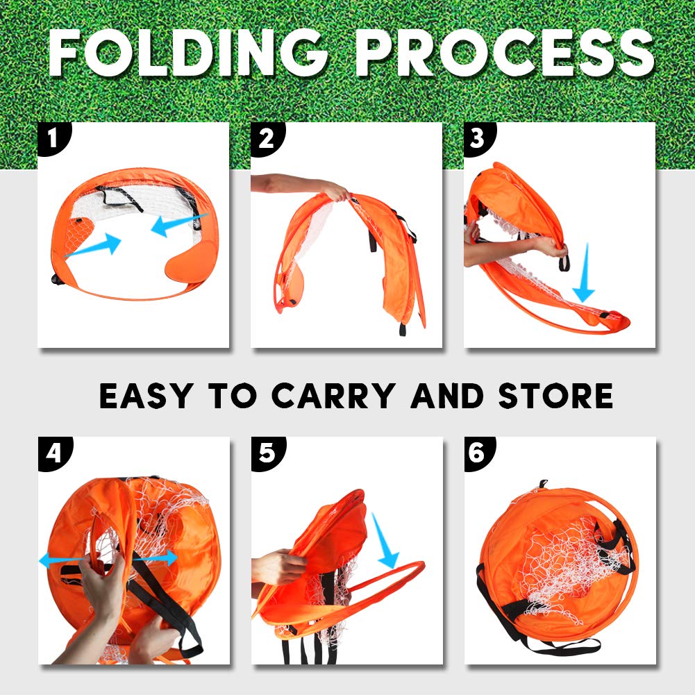 Fajiabao Soccer Goal Set Portable Sports Target Training Net Gifts with Carry Bag and Mini Soccer Ball and Pump for Kids Toddlers Children and Babies Age 3 4 5 6