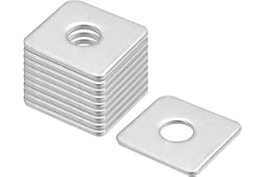 uxcell Square Washer, 10pcs M10x30x30x3mm 304 Stainless Steel Square Plate Washers Flat Pad Spacer Gasket for Hardware Fastener