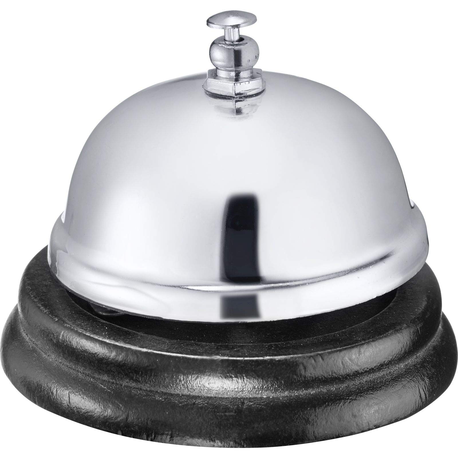 Westmark Table Bell/Reception Bell, ø 8 cm, clear sound, wood/steel (chrome-plated), Apart, silver/black, 63242260