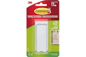 Command Large Canvas Hanger, 1-hanger, 2-strips, Holds Up To 3 Lbs, Indoor Use, Decorate Damage-free