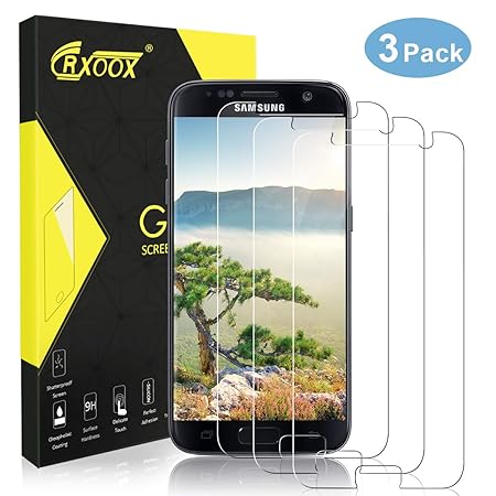 3 Stück Panzerglas Displayschutzfolie für Samsung Galaxy S7 9H Gehärtetem Glas Anti-Öl, Kratzer und Fingerabdrücke Blasenfrei