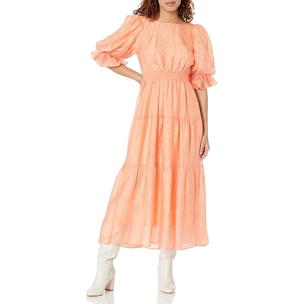 white christmas dresses Oxblood Puff Sleeve Midi Dress