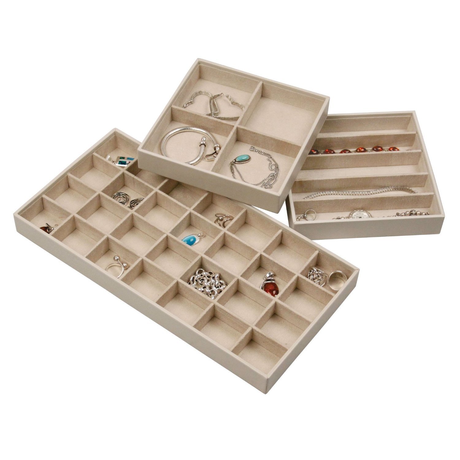Stock Your Home Stackable Jewelry Organizer Trays for Jewelry Showcase