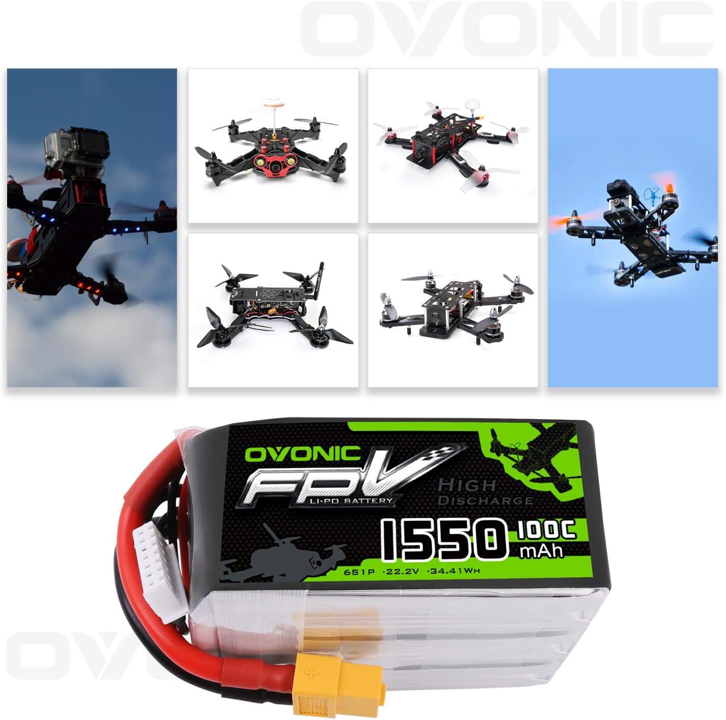 Pack Lipo Coche Rc Avión Batería Lipo LiperiAir De 1550 MAh, 4S, 75 C, 14,8 V, Con Conector XT60 Para Avion Helicoptero Dron Y Coche Rc 2 Acumulador Lipo 4 Celdas Rc