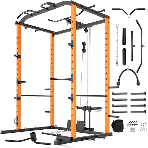 VANSWE Power Cage with LAT Pulldown Attachment, 1200-Pound Capacity ...