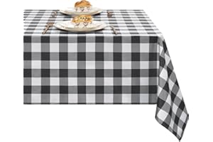 XWZO Checkered Table Cloths Rectangular 60 x 120 Inch - Waterproof & Stain Resistant Washable Plaid Tablecloth for Dining Par