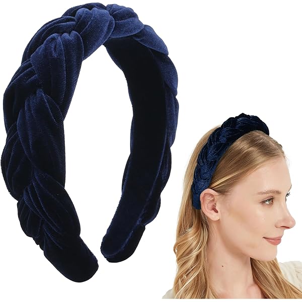 Accesorios Pelo Mujer 2 Diademas Elásticas Para Mujer, Banda Ancha De Terciopelo Diadema Morada