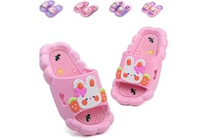 ZHENTAO Bunny Kids slides, Girls Slides Non-slip Summer Beach Pool Shoes Toddler Cartoon Slide Sandals Indoor& Outdoor Garden Slippers Shower Shoes
