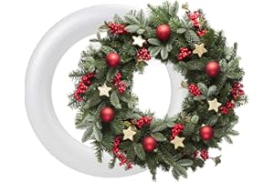 2PCS Foam Wreath Form 12 Inch White Christmas Wreath Base for DIY Crafts & Floral Decor