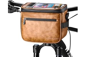 BAIGIO Bike Handlebar Bag with Touchscreen - Waterproof Bicycle Front Basket Cycling Accessory Storage Pack Small Shoulder Bag Insulated Lunch Bag with Removable Shoulder Strap