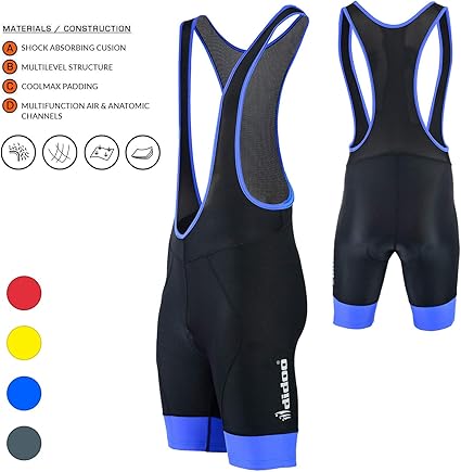 blue cycling bibs