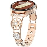 WINGLE for Galaxy Watch 8/8 Classic Band 40/44/46mm Galaxy Watch 7 6 5 4 FE Band 40mm 44mm Samsung Watch 5 Pro Bands 45mm, Women Bling Sparkling Diamond Bands for Watch 6/4 Classic 43mm 47mm 42mm 46mm