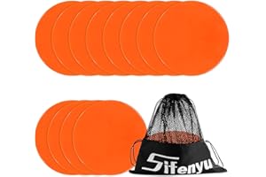 SIFENYU Spot Markers 9inch Rubber Agility Dots Flat Cones Non Slip Sports Dots Floor Spots Agility Markers for Kids Soccer Football Basketball Speed Agility Training