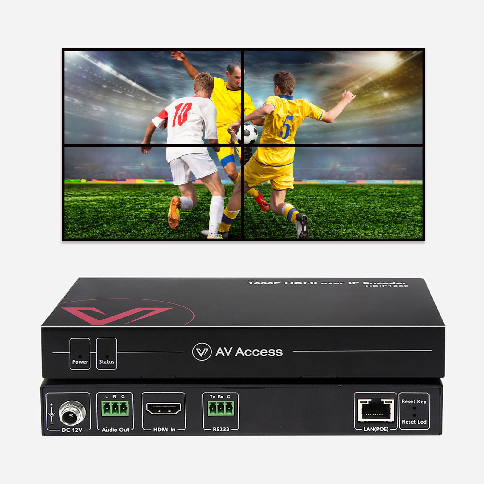 AV Access 120M/395ft FHD 1080P@60Hz HDMI Extender over IP Encoder, One to One/One to Many/Many to Many over Network, App Visual Control + RS232 Control for Matrix Video Wall