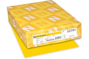 NEENAH Astrobrights Colored Cardstock, 8.5” x 11”, 65 lb/176 GSM, Sunburst Yellow, 250 Sheets (22791)
