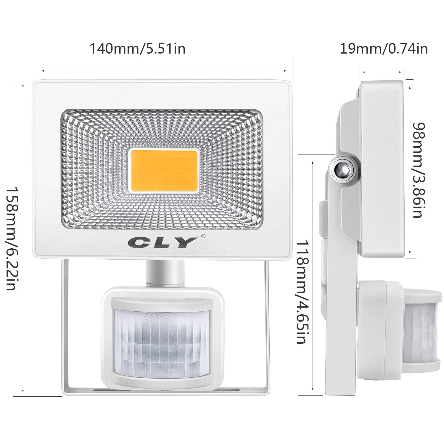 CLY 25W LED Strahler Mit Bewegungsmelder - IP66 2100LM 6500K Außenbeleuchtung