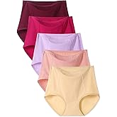 Bolivelan Womens High Waisted Underwear Cotton Full Coverage Ladies Panties Stretch Underpants 5 Pack