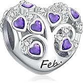 PHCLASY Birthstone Charms for Heart Dangle Charms for Bracelets and Necklaces, Birthday Mother's Day Christmas Jewelry Gifts For Women