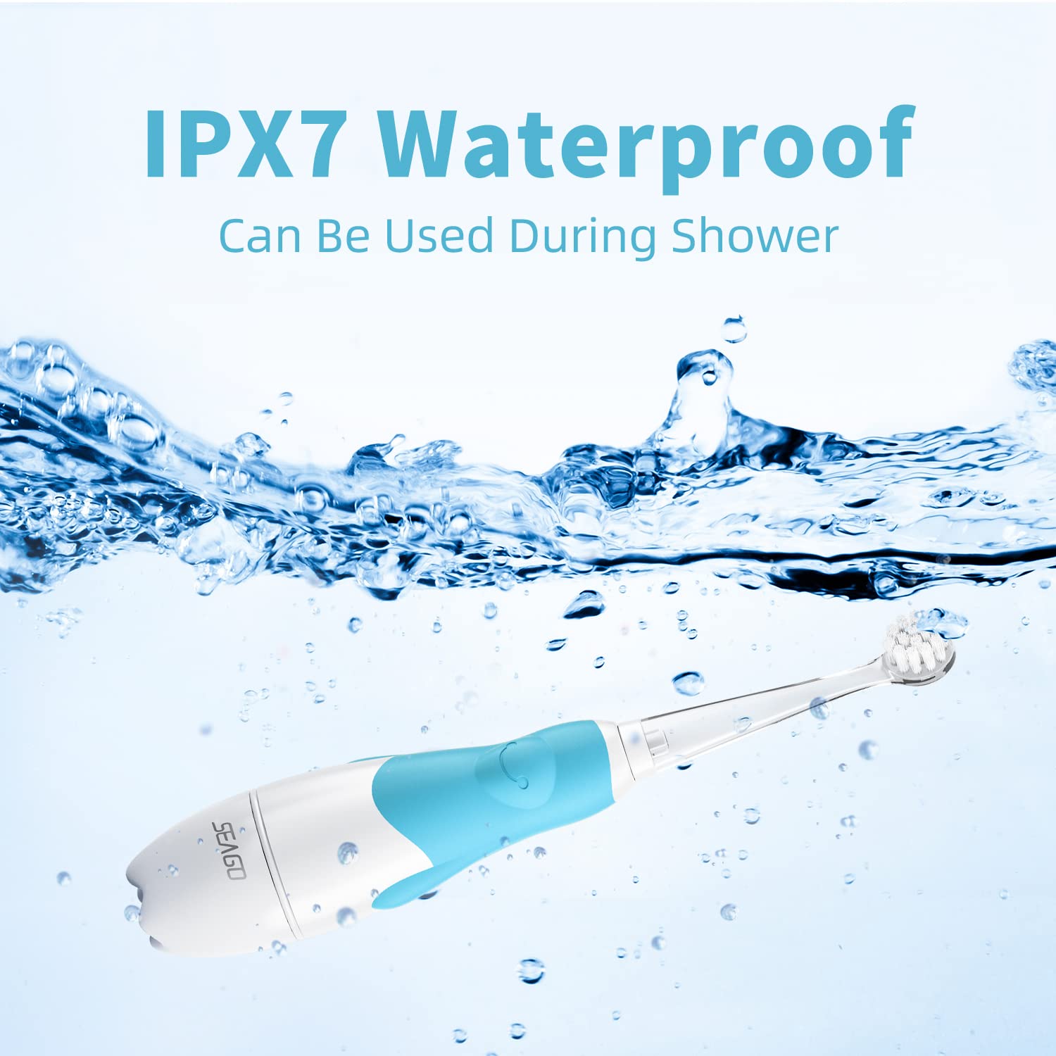 Toddler Electric Toothbrush for Ages 1-3 Years,Baby Electric Toothbrush with Smart LED Timer and Sonic Technology,4 Brush Heads(Blue)