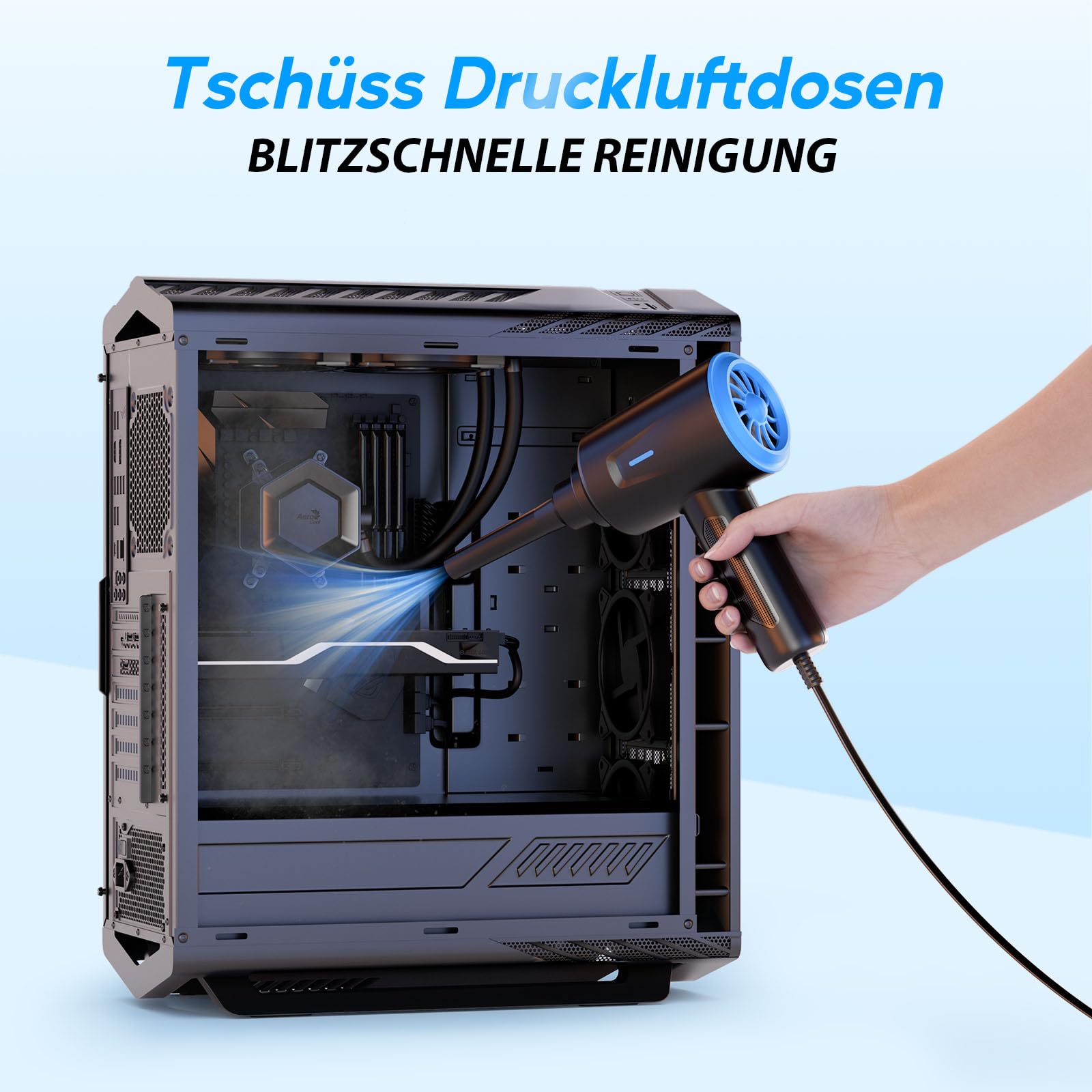 Elektrische Staubgebläse - 500W Druckluft - 5.74 oz Compressed Air - PC Reinigungsset für Laptop - Tastatur - Auto - Bürogeräte 3