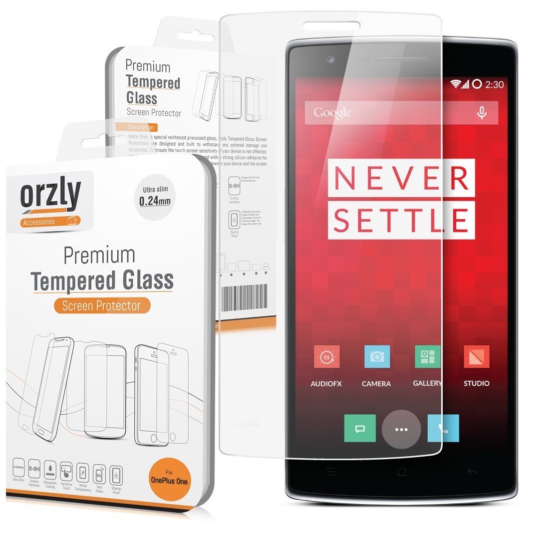 Orzly® - OnePlus ONE Premium Tempered Glass 0.24mm Protective Screen Protector for the Original Premier Launch Model of SmartPhone