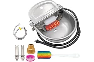 PAULOZYN Heated Water Bowl for Outdoor Cats, Automatic Heated Dog Bowl with Anti Chew Cord, Large Thermal Heated Water Bowl, Heated Pet Bowl Trough Dispenser Winter for Chicken Dog Cat Pet