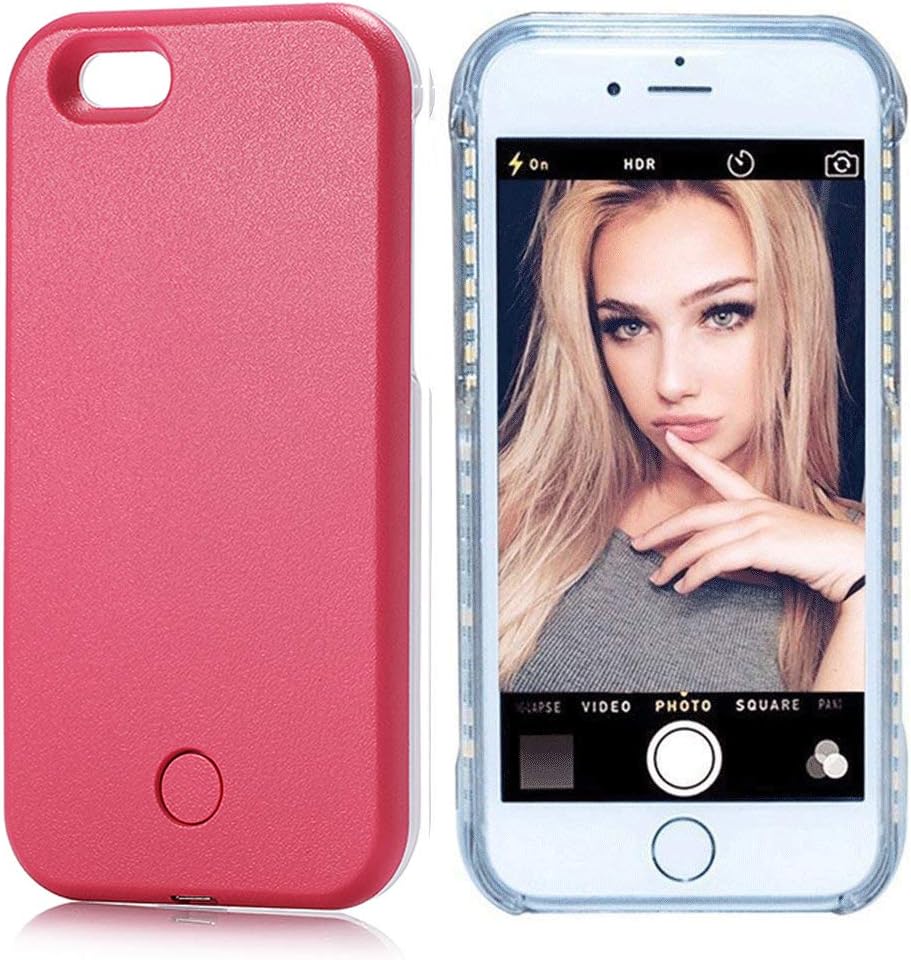 PHILIPOUS iPhone 7/8Plus case - LED Illuminated Selfie Light Cell Phone Case Cover [Rechargeable] Light Up Luminous…