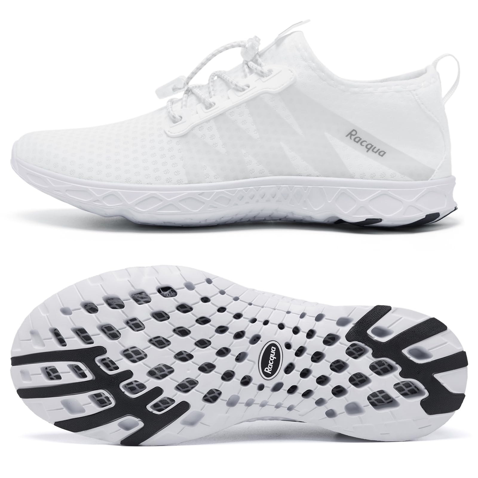 Photo 1 of Racqua Womens Water Shoes Swim Lightweight Quick Drying Beach Aqua Shoes Walking Shoes for Swimming or Water Sport White 9.5