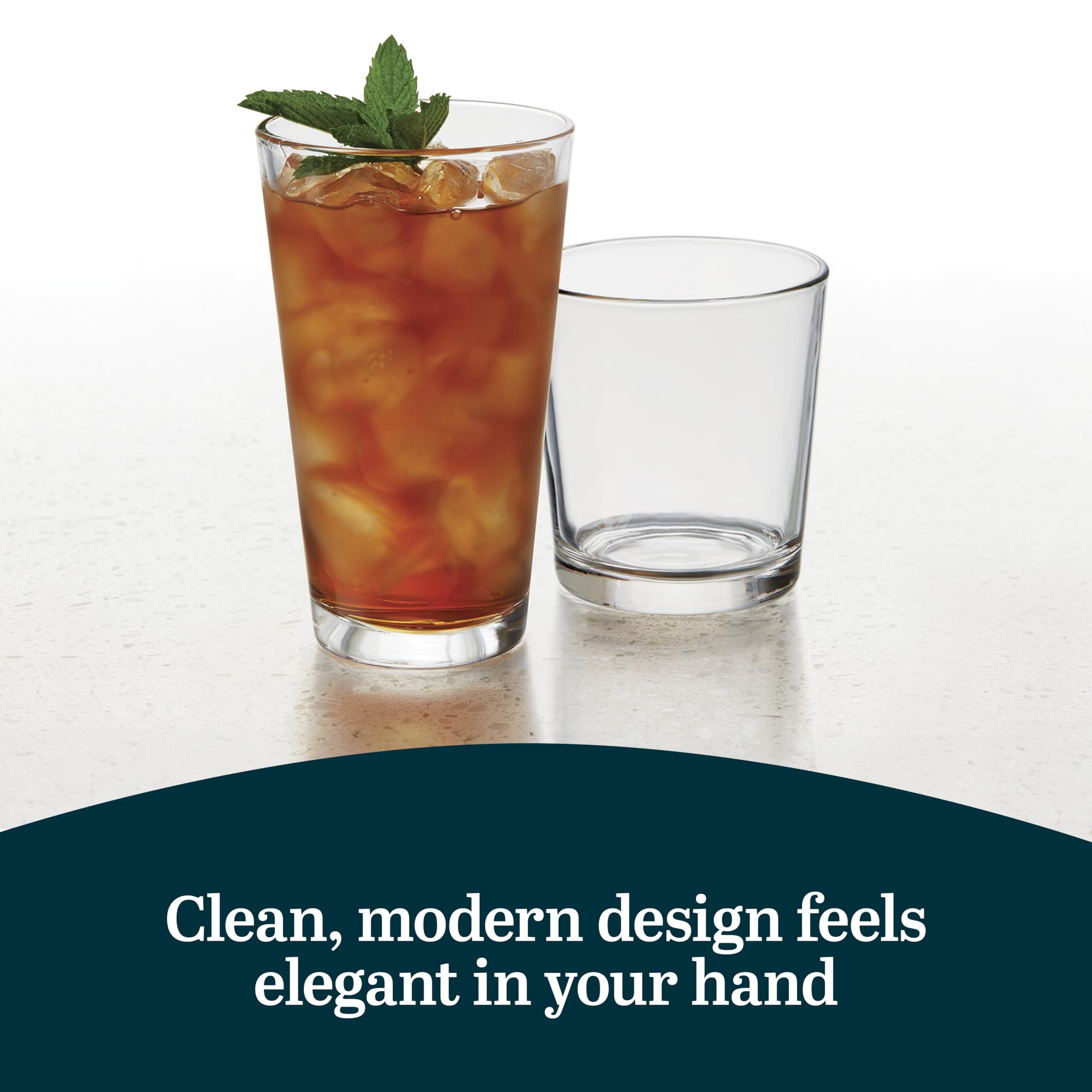 Libbey Flare Tumbler and Rocks Glasses Set, Stylish Lead-Free Drinking Glasses Set of 16, Versatile Dishwasher Safe Kitchen Glassware Set for Parties