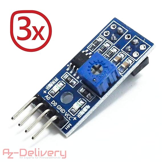 AZDelivery ????? 3 x TRCT5000 IR Infrarot Linien Folger Hindernis Vermeidung Modul für Arduino