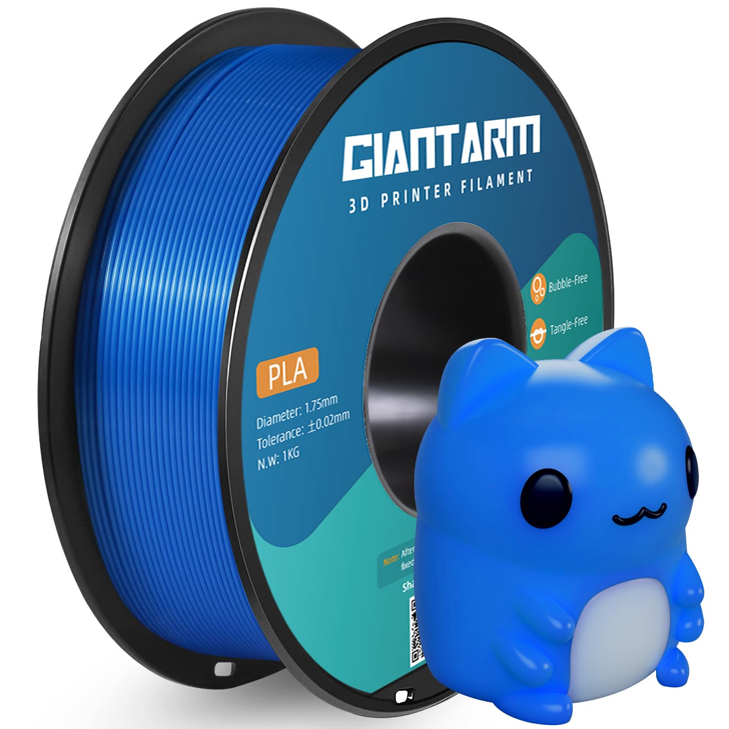 PLA Filament 1.75mm, GIANTARM Classic PLA 3D Printer Filament 1kg Spool (Blue)