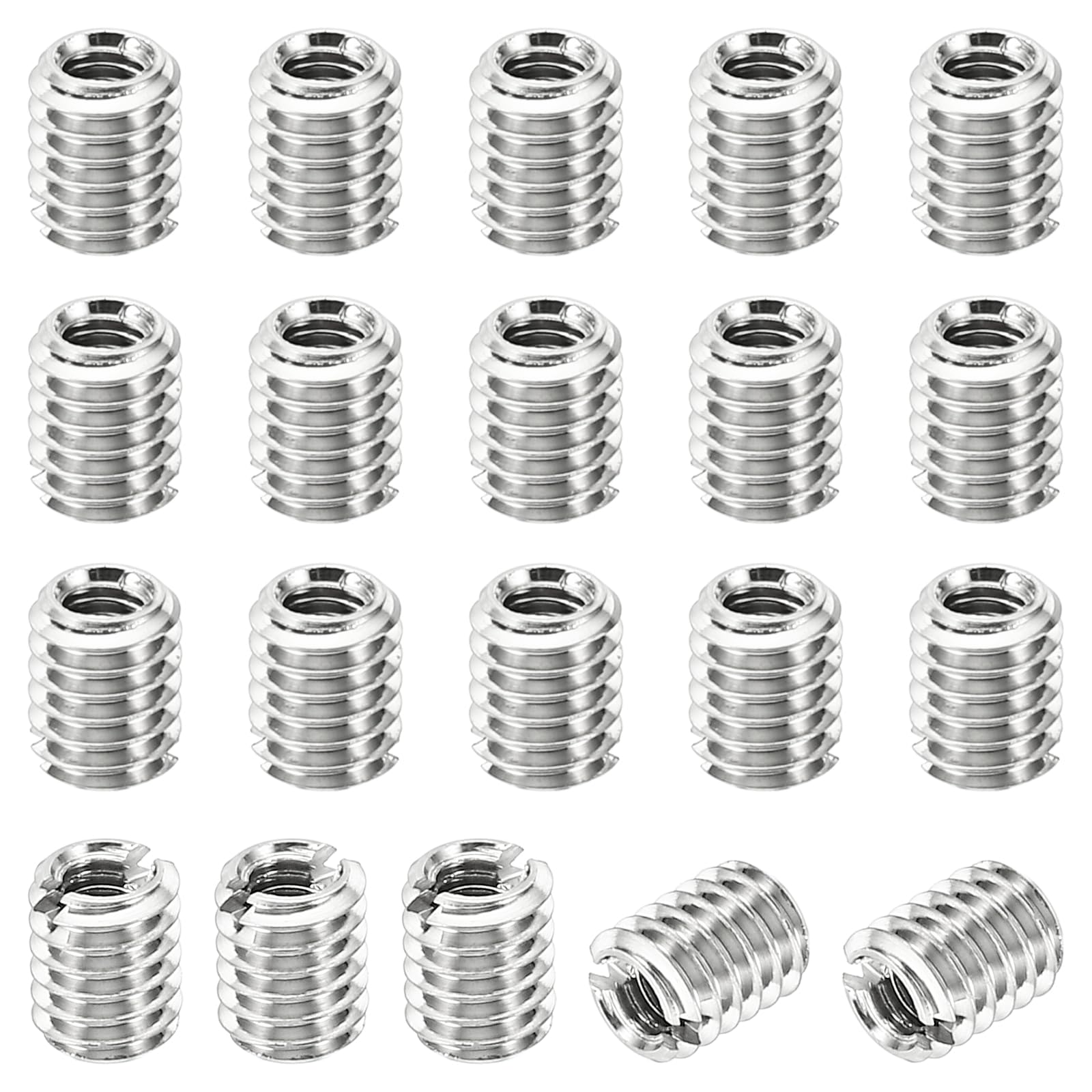 PATIKIL Thread Adapters Sleeve Reducing Nut, 20 Pcs M4x0.7 Male to M2.5x0.45 Female Repairing Insert Nut Screw Reducer Stainless Steel Fastener 5mm