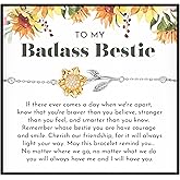 With Love & Co Friendship Bracelet Gift - 925 Sterling Silver, Badass Bestie Bracelet, Best Friend BFF Long Distance Gift, Christmas Friendship Gifts For Women