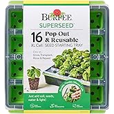 Burpee SuperSeed Seed Starting Tray | 16 XL Cell | Reusable & Dishwasher Safe | for Starting Vegetable Seeds, Flower Seeds & Herb Seeds | Indoor Grow Kit for Deep-Rooted Seedlings, Green