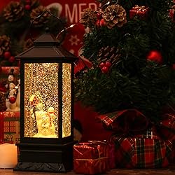 Eldnacele Christmas Snow Globe Lantern with