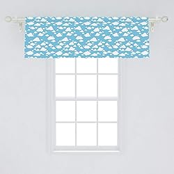 Ambesonne Blue Window Valance, Clear Summer Sky