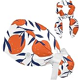 Adjustable Brain with Knowledge Surgical Scrub Cap with Button,Sweatband for Women with Bow Hair Scrunchy