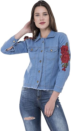 floral print jean jacket