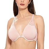 DELIMIRA Women's Front Closure Racerback Bras Plus Size Full Coverage Supportive Underwire Plunge Unlined Bra