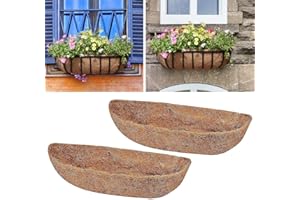 chengchuang 2pcs *24"、30"、36"、48" Coco Liner Trough,Trough Coco Fiber Replacement Liner, Coco Liners for Planters,Natural Coconut Coir Planter, Garden Flower Vegetables Pot for Window Flower Box