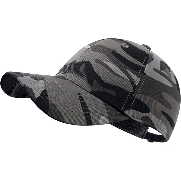 Joe's USA Cotton Dad Hat - Adjustable Low Profile Cap, Grey Camo - View #7