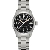 Hamilton Khaki Field Mechanical Men's Watch, 40mm Stainless Steel Case | Swiss made, Black Dial Analog Watch, Water Resistance 100m, Sapphire Crystal, 3-Hand Movement, Stainless Steel Bracelet