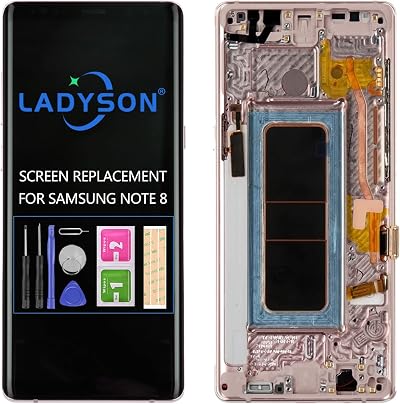 LADYSON Samsung Galaxy Note 8 LCD Screen Pink w/ Frame N9500 N950F N950U Display