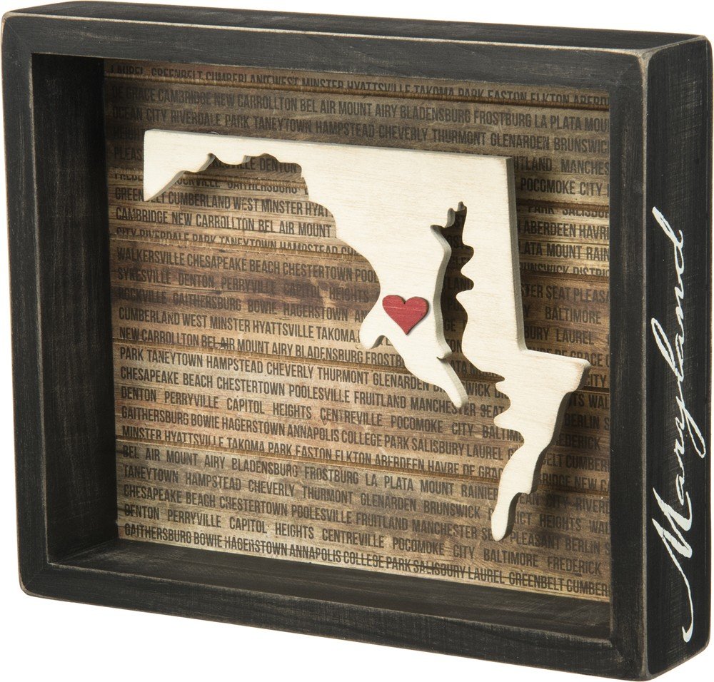 Primitives by Kathy Wanderlust Box Sign, 9 x 7.5-Inch, Maryland