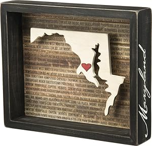 Primitives by Kathy Wanderlust Box Sign, 9 x 7.5-Inch, Maryland