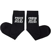 Udobuy Fresh Out Of Fucks Socks - Funny Novelty Crew Socks for Men & Women, Sarcastic Gift for Friends, Wife, Colleague