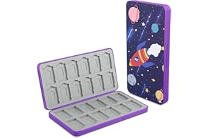 QIANRENON 24 in 1 Game Cassette Magnetic Organizer Case Micro SD Game Card Storage Case, Holds 24 Switch Card+24 MicroSD Card