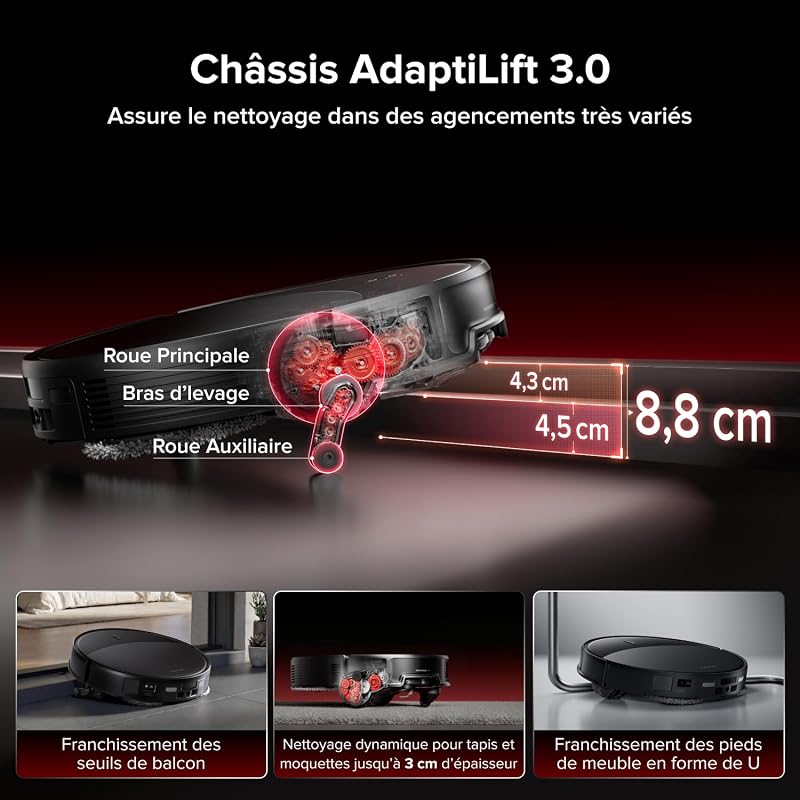 Saros 20 Robot Aspirateur Laveur 36 000 Pa, Châssis AdaptiLift 3.0