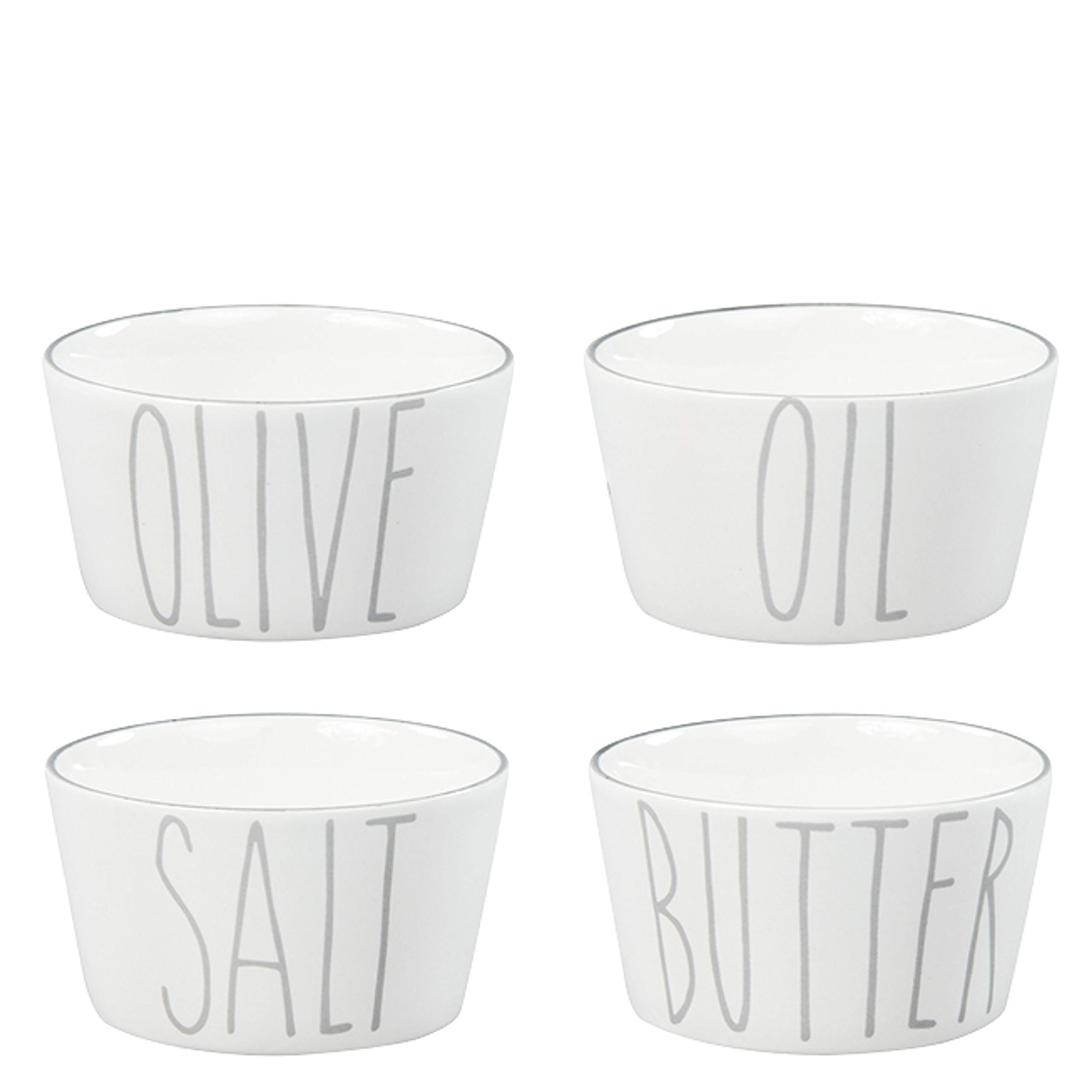 Bastion Collections Bowl Assortment Salt and Butter and Oil and Olive, Multi-Color, One Size