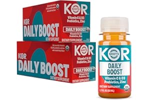Kor Shot Daily Boost - 24 Pack x 1.7 Fl Oz - Immunity Shot + Digestive Health- USDA Certified Organic